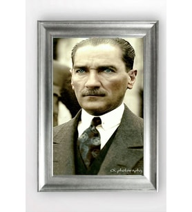 Gümüş Çerçeveli Atatürk Tablo cv656