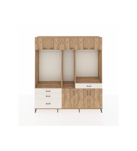 Hyperion Dolap 8 Raflı 4 Çekmeceli 3 Askılı 220x44x243 Çam-Çam/Aytaşı
