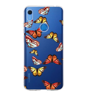 PrintiFy Huawei Y6 2019 ile Uyumlu 1mm Slim Fit Water Color 2 Baskılı Şeffaf  Kılıf