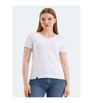 Slazenger Vivek Kadın Basic Kısa Kol T-shirt - Slazenger - Beyaz - ST01393-Beyaz-S (Beyaz)