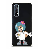 Realme 7 Soft Premier Kapak Sandy Tasarımlı Silikon Kılıf - Siyah (Şeffaf)