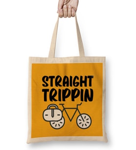 Funny Travel Gift Design Lover- Trippin Wanderlust Journey Adventurer Vacation Bez Çanta Uzun Saplı