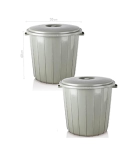 25 Litre Büyük Plastik Çöp Kutusu, Yuvarlak Kapaklı, Sağlam Tasarım