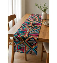 Valerine Life Runner Amerikan Servisi 40x140cm Mozaik Yolu Dijital Baskılı Sıvı Geçirmez Masa Örtüsü