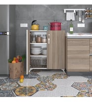 Kenzlife 2 kapılı dolap çilem 088*070*032 crd kilitli ayaklı banyo mutfak ofis kitaplık ayakkabılık kiler (Karışık)