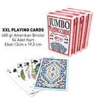 Jumbo Playing Cards Oyun Kart Masa Oyunu 54 Oyun Büyük Boy Kağıt Destesi 400 Gr Poker Oyun Kartı