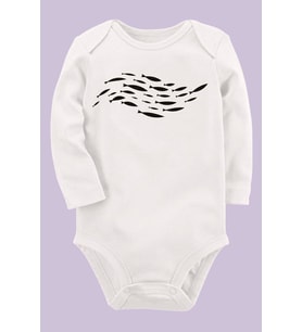 Organik Baskılı Pamuklu Unisex Bebek Body UZUNKOLE44