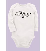 Organik Baskılı Pamuklu Unisex Bebek Body UZUNKOLE44