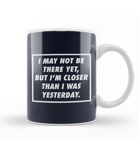 Closer Than I Was Yesterday Gym Inspiration Kupa Bardak Porselen
