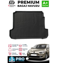 S-Dizayn Renault Fluence 3D Pro Bagaj Havuzu 2009 Üzeri A+ Kalite