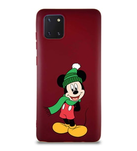 Samsung Galaxy Note 10 Lite Soft Premier Kapak Mickey Mouse-G Tasarımlı Silikon Kılıf - Mürdüm (Şeffaf)