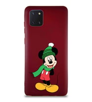 Samsung Galaxy Note 10 Lite Soft Premier Kapak Mickey Mouse-G Tasarımlı Silikon Kılıf - Mürdüm (Şeffaf)