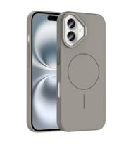 Apple iPhone 16 Uyumlu Kılıf M-safe Şarj Özellikli Zore Ruby Sert Kapak (Gri)
