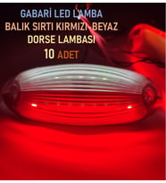 10 Adet Gabari Led Balık Sırtı Dorse Lambası Kırmızı-beyaz 12-24 V (Kırmızı-Beyaz)