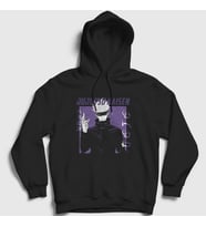 Presmono Unisex Siyah Gojo Anime Jujutsu Kaisen Kapüşonlu Sweatshirt 130573tt