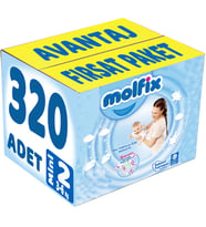 Molfix Bebek Bezi 2 Beden 3-6 KG Mini 320 Adet Avantaj Fırsat Pk