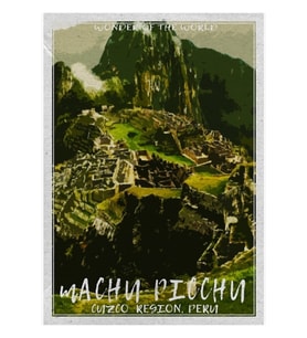 Dünyanın 7 Harikası: Machu Picchu Tablo Ahşap Poster Dekoratif