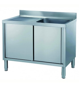 Electrolux Professional Dolaplı Tezgah, Tek Evyeli (500x500 Mm), Damlalık Solda - 1200 Mm ML1S1217LN