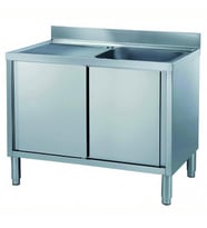Electrolux Professional Dolaplı Tezgah, Tek Evyeli (500x500 Mm), Damlalık Solda - 1200 Mm ML1S1217LN