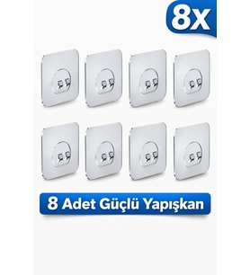 Yapışkan Banyo Askısı Yedek 8 Adet Sticker