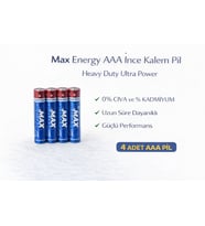 Max Energy AAA İnce Kalem Pil 1.5V R03 Heavy Duty Ultra Power 4 lü 1 Paket