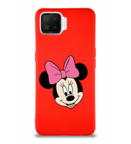 Oppo A73 Soft Premier Kapak Minnie Mouse-C Tasarımlı Silikon Kılıf - Kırmızı (Şeffaf)