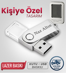 Kişiye Özel 32 GB Usb Bellek Hediyelik Usb Flash Bellek Şık + Metal Kutulu