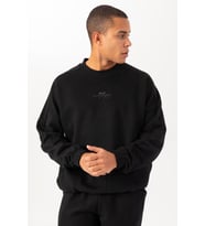 Maraton Oversize Erkek Bisiklet Yaka Siyah Sweatshirt