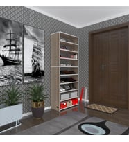 Kenzlife ayakkabılık goya crd 180*70*30 arkalıksız ayakkabı ofis dolabı iki bölme