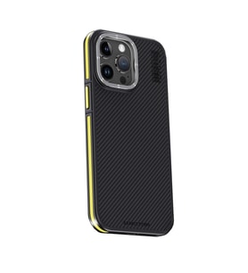 Joko Apple İphone 15 Pro Kılıf Aramid 600d Kevlar Karbon Fiber Magsafe Kapak - Sarı