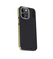 Joko Apple İphone 15 Pro Kılıf Aramid 600d Kevlar Karbon Fiber Magsafe Kapak - Sarı