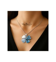 BlueClover Mavi Taşlı Şans Yoncası 925 Ayar Gümüş Kadın Kolye Zarif & Işıltılı Tasarım