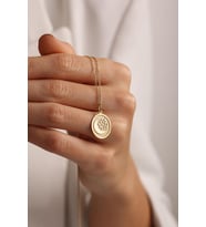 Kişiye Özel 925 Ayar Gümüş Yıldız Detaylı Hilal Model Kolye (Gold)