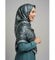 Etnik Paisley Desenli Günlük Zarif Şal (Turkuaz-Yeşil)