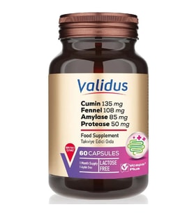 Validus Digestive Comfort Cumin + Fennel + Amylase 60 Kapsül