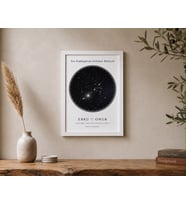 Kişiye Özel Gökyüzü Yıldız Haritası Tablo Çerçeveli Poster