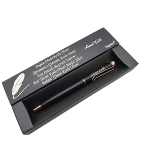 Signator® C404 Mat Siyah Rose Gold Tükenmez Kalem  İsme Özel Kalem  Hediyelik Kalem (Karışık)