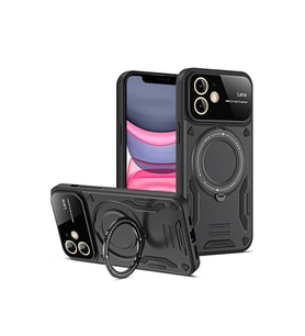 İphone 11 Kılıf Joy Lens Standlı Kapak - Siyah