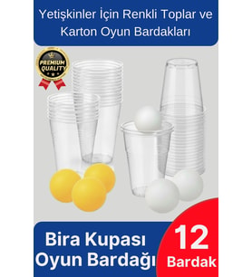 Özel Gün Beer Pong Yetişkin Eğlence Parti Malzemeleri İçki Bira Renkli 12 Toplu Karton Oyun Bardağı