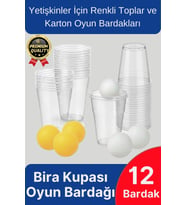 Özel Gün Beer Pong Yetişkin Eğlence Parti Malzemeleri İçki Bira Renkli 12 Toplu Karton Oyun Bardağı