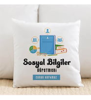 Kişiye Özel Sosyal Bilgiler Öğretmenlerine Özel İsimli Yastık