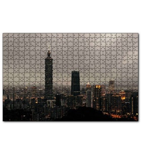 Cakapuzzle Akşamüzeri Şehir Işıkları ve Gökdelenler  Puzzle Yapboz MDF (Ahşap) (120 Parça)