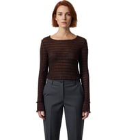 Stil Kadın Fitted Vücuda Oturan Dokulu Tül Esnek Bluz Regular Örme Slim Kalıp