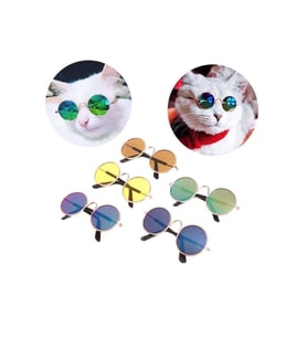 Nunbell Kedi Köpek Yuvarlak Gözlük (Çok Renkli)