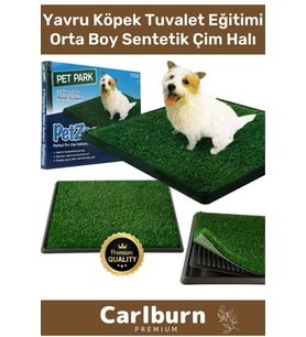 3 Tabakalı Kolay Temizlenir Evcil Hayvan Yavru Köpek Tuvalet Eğitimi Orta Boy Sentetik Çim Halı