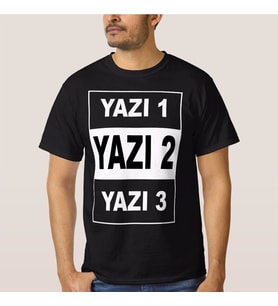 Kişiye Özel 3 Mesajlı Siyah Unisex Tişört
