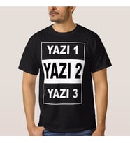 Kişiye Özel 3 Mesajlı Siyah Unisex Tişört