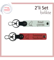 Kedi Annesine Özel Armağan, Sevimli Motifli, İsme Yazılabilir Anahtarlık, Beyaz-Nar Çiçeği