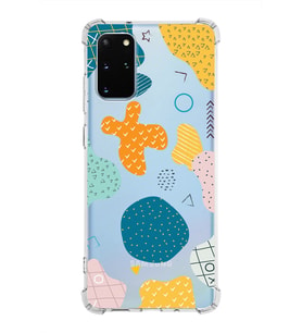 Samsung Galaxy S20 Plus  Köşe Korumalı Antişok Kapak Geometrik Şekiller Tasarımlı Şeffaf  Kılıf