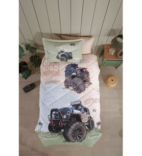 Clasy Ranforce %100 Pamuk Tek Kişilik Yorgan Seti Off Road V1 Bej